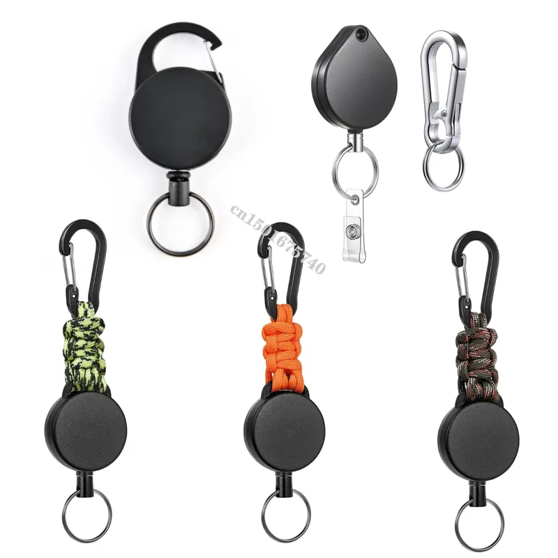 Retractable Keychains: Heavy Duty, 5 Pack, Anti Theft, With Carabiner ...