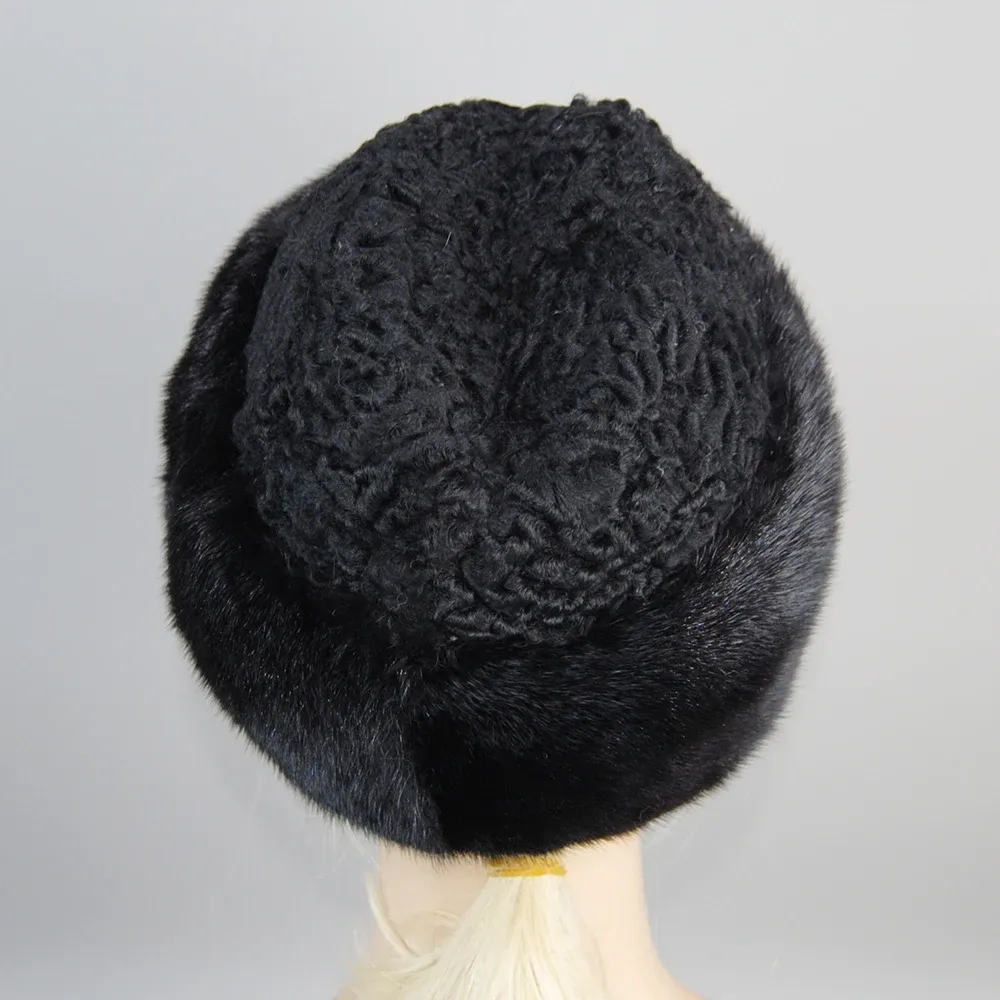 2024 Real Genuine Mink With Wool Hat Winter Russian Women  display picture 1