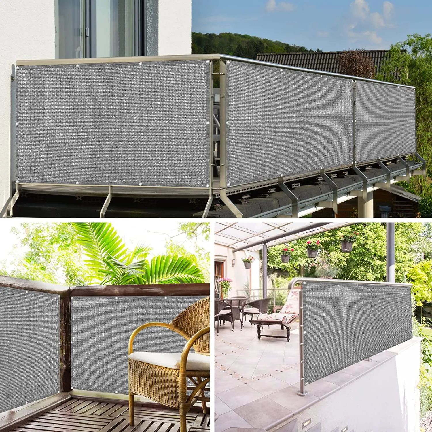 Vista De Pantalla De Privacidad De Servicio Pesado: Malla De Cubierta De  Sombra De Parabrisas Al Aire Libre Gris Para Piscina, Jardín, Patio De  Construcción De Patio De 55,85 € | DHgate, image size:1500x1500