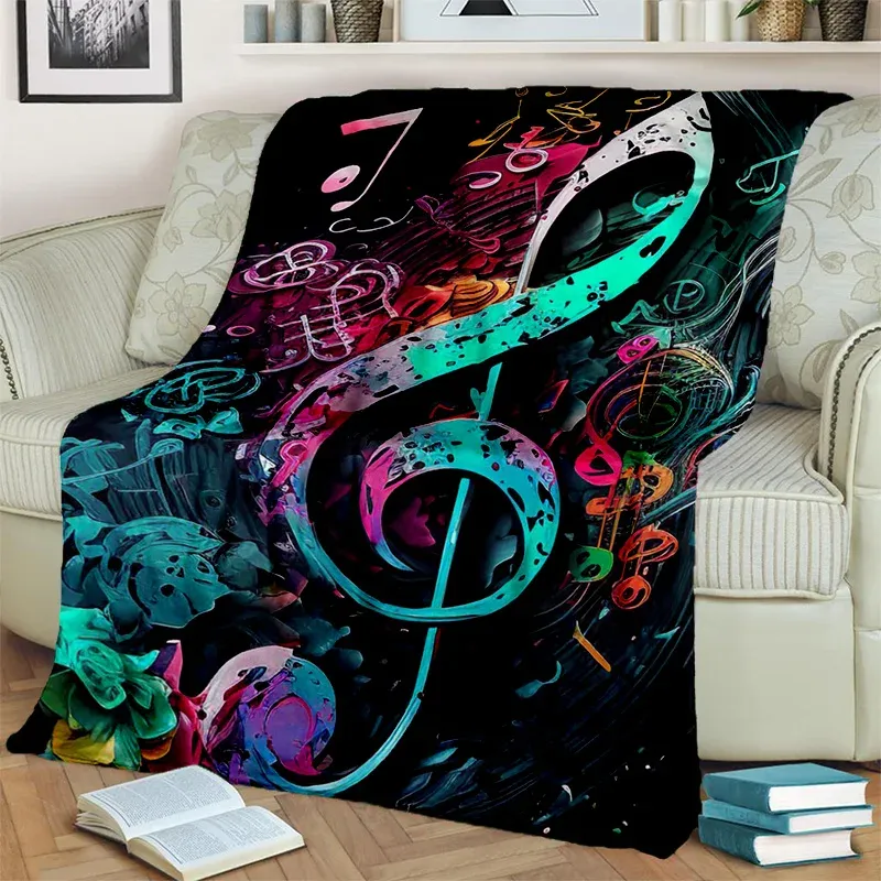 Abstrakte Musiknote Flanell-Fleecedecke – 127 X 101 Cm, Weich, Für Couch, Bett & Outdoor