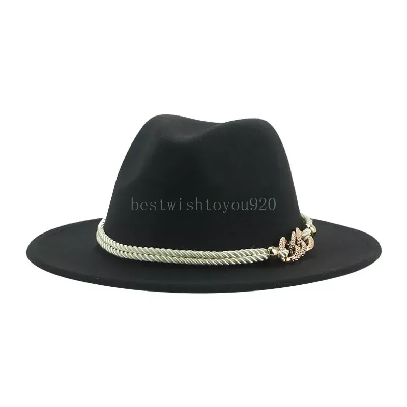 Womens Felt Fedora Hat - Wide Brim Panama Jazz Cap with  display picture 1