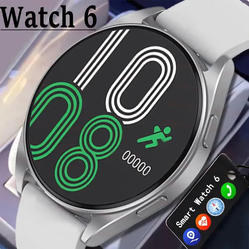 Compass GPS Track Smart Watch6 NFC Smart Watch Men Custom Dial Rösta ring Sport Watch Women IP68 Waterproof Smartwatch 2024 NYTT