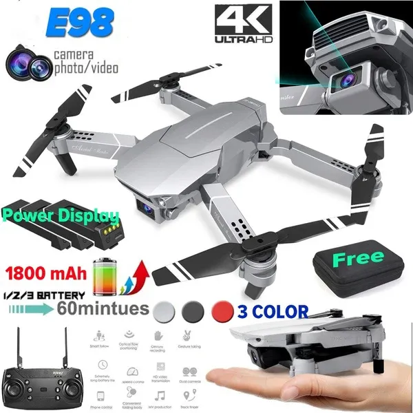 Drones E98 Drone 4k HD Camera Professional Distances Long Drone Drone High Hover Photography Photography Helicopter Quadcopter Toy Kids Gift