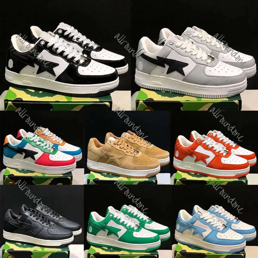 Bapestass Sta Casual Shoes Sk8 Men Low Femme Black Blanc pastel pastel vert bleu en daim Blue Mentide Femmers Traineurs de sport extérieur Sneakers Walking Jogging Shoe