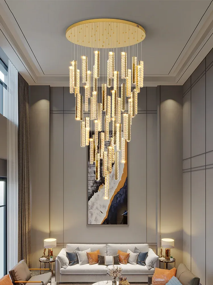 Staircase Chandelier Contemporary Design: Modern Crystal Chandelier ...