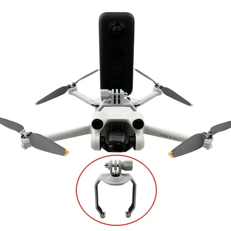 Drones for DJI Mini 3 Pro Drone Multifunctional Extended Adapter Bracket Holder with Threaded Screw for Gopro 360 Action Camera