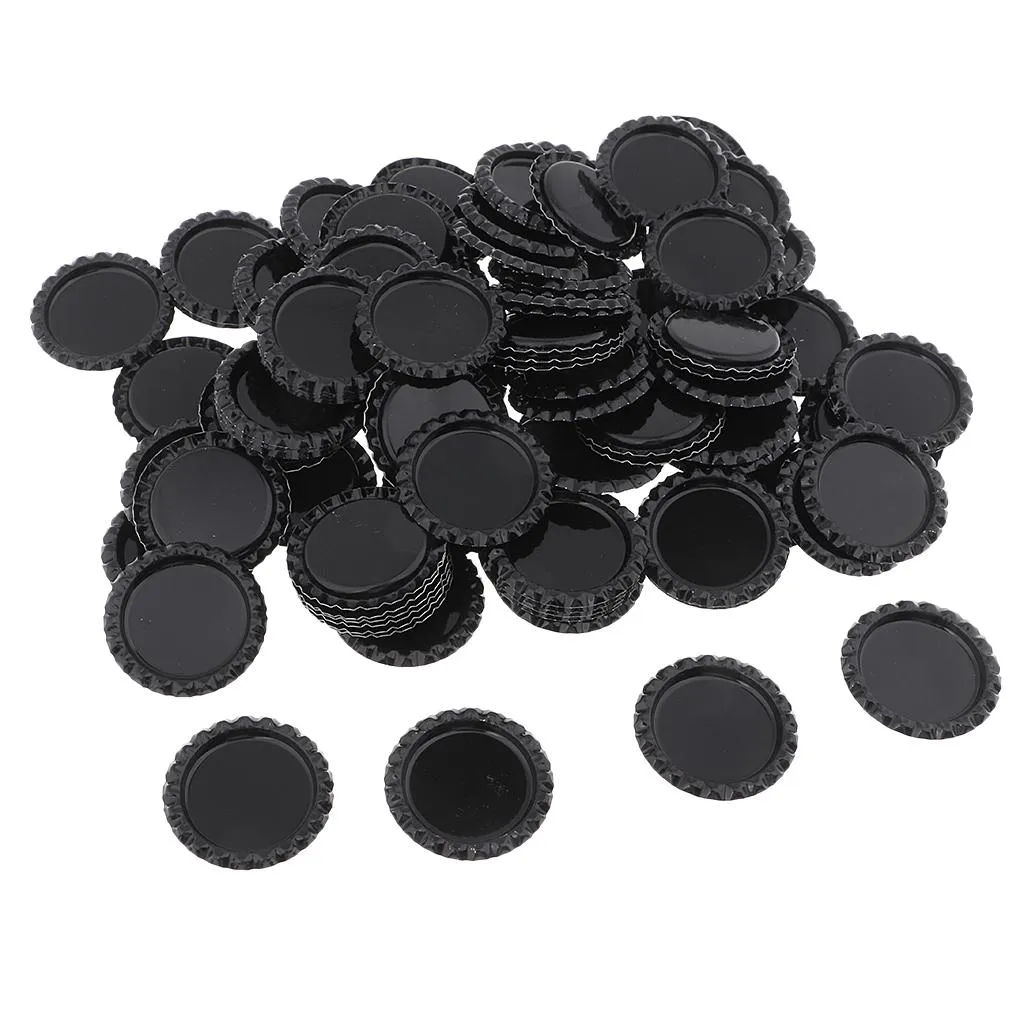 100x Colored Round Flattened Bottle Caps Flat Bottlecaps for DIY Hairbow Crafts Hair Bows Necklace Jewelry Accessories 25mm