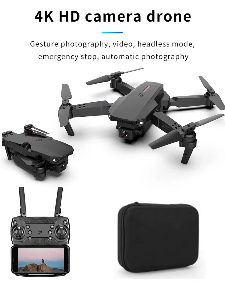 Drönare 4K HD Dual Camera Drone Aerial Camera Treesided Intelligent Hinder Undvikande Folding Quadcopter Student RC Aircraft