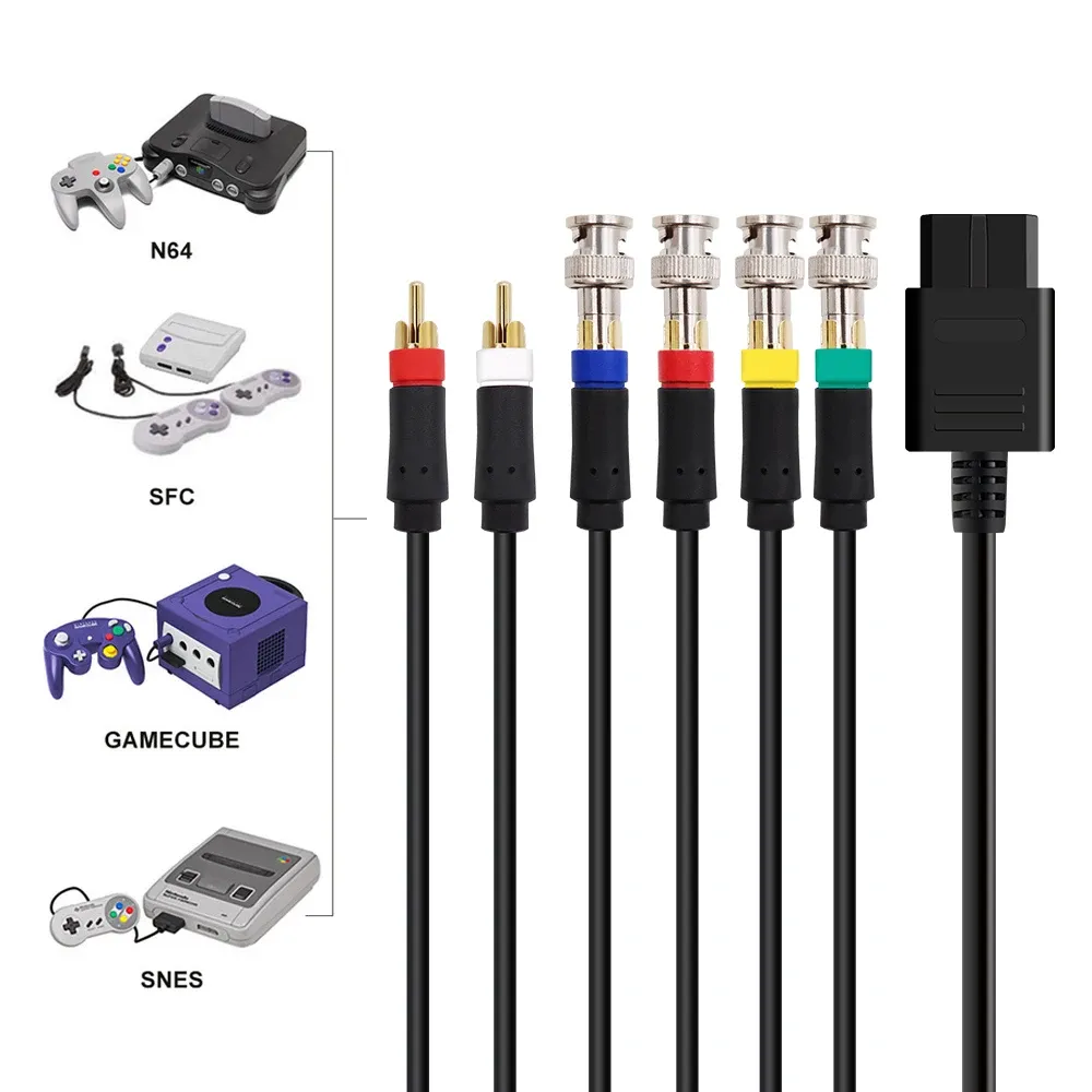 DHgate.com:N64 SFC SNES NGC Composite TV AV Video Cable (Red