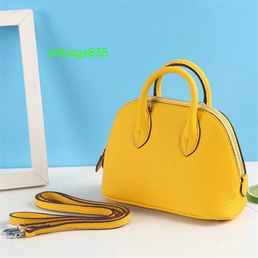 Bolide Leder Handtasche vertrauen Sie luxuriöse Frauentaschen Korean Fashion Mini Shell Tasche echtes Leder ein Schulterkreuzkörper kleine Tasche Top Schicht Co haben Logo Hbje7s