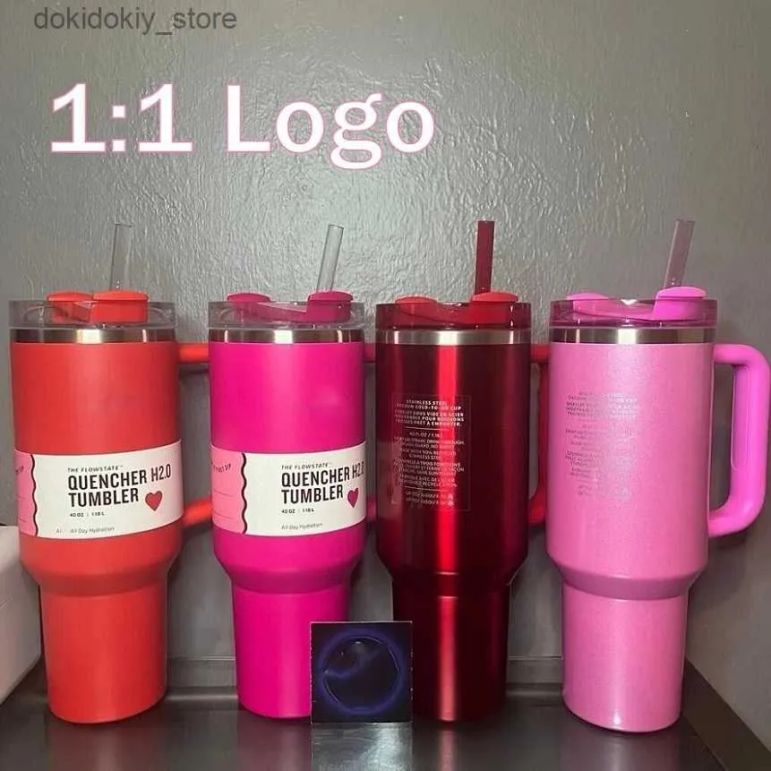 Mugs USA Shipment Co-ed pink Holiday Tumbler H2.0 40OZ Mu Cosmo Chocolate old Tumbler Car Cup Taret Blackness Coffee Valentines Day ift Sparklin L49