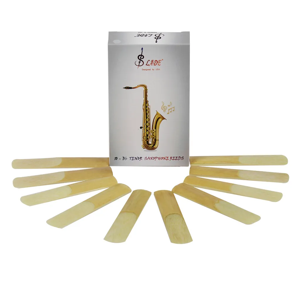 10 Pcs Saxophone Reeds Strength 2.5 For Alto Soprano Tenor Sax Clarinet