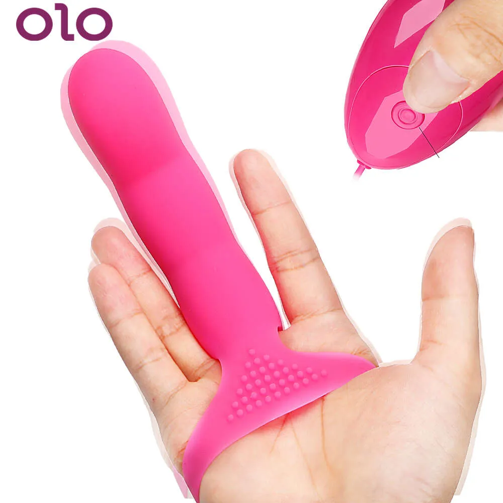 Vibratrice Olo Finger 7 vitesses sur la masturbation féminine G-spot orgasm massage stimulator clitoris toys sexy pour femmes lesbienne