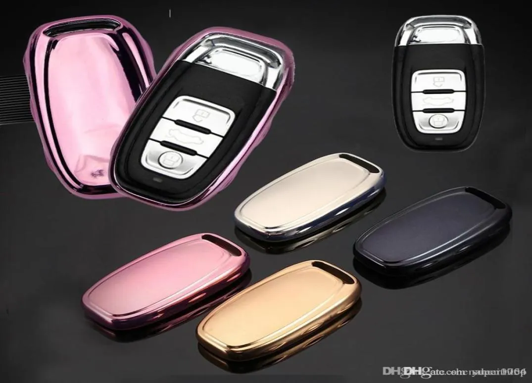 Nuovo Styling Soft TPU Key Rings Cover per protezione per A4 A4 A5 A6L Q5 S5 S7 Coperchio di stile per auto Shell Car Case8533583