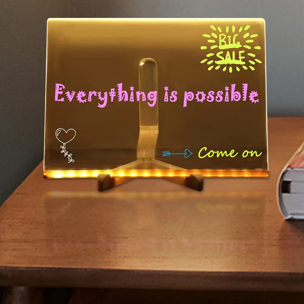 Lumiboard LED Drawing Board, Doodle Glow Drawing Board, LED Note Board Colors Acrylic Dry Erase Boards Soft Eye Protection Light Personalized Led Note - View #7
