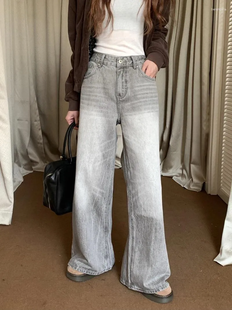 Dżinsowe dżinsy slergiri streetwearne kobiety y2k workowate amerykańskie vintage myte luźne wysokie pasy jadowite dżinsowe spodnie Kobieta
