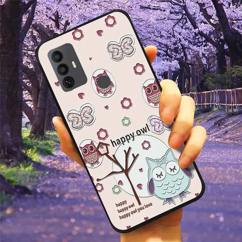 3D Funda voor TCL 30 SE Case 305 Relief Emboss Silicone Soft Phone Cover voor TCL 30SE 30E 306 Coque Capa voor TCL305 TCL306 Cute