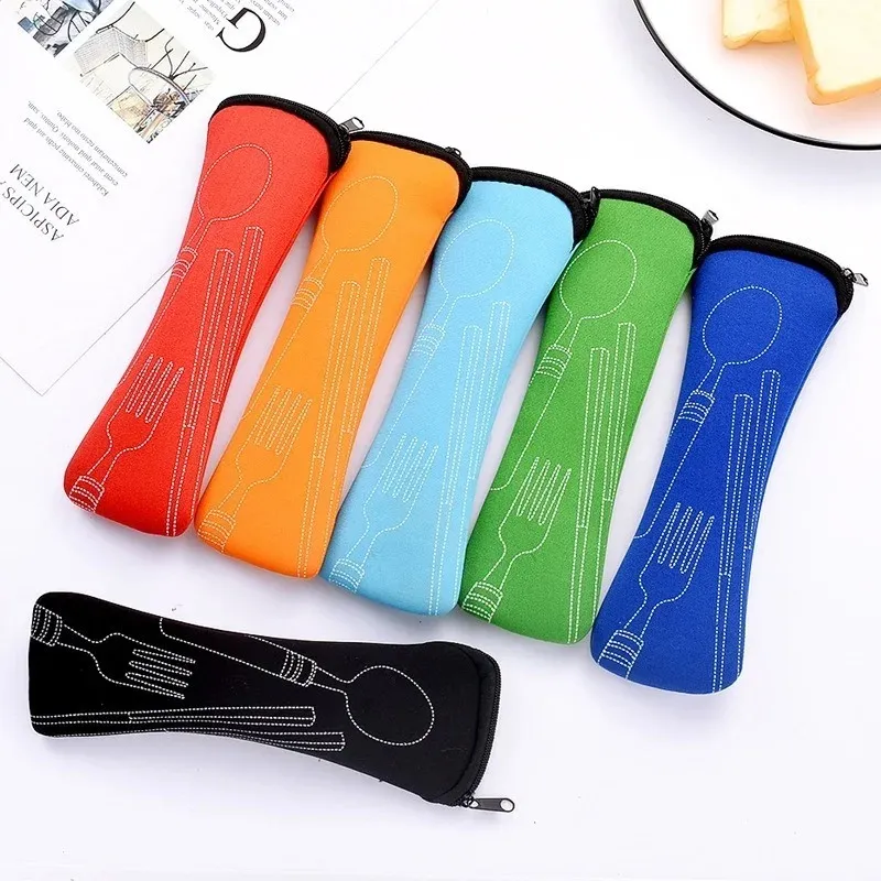 Portable Tableware Bag Cutlery Bag Dinner Set Travel Packaging Storage Box Dinnerware Picnic Fork Spoon Bag Without DinnerwareCutlery travel packaging box