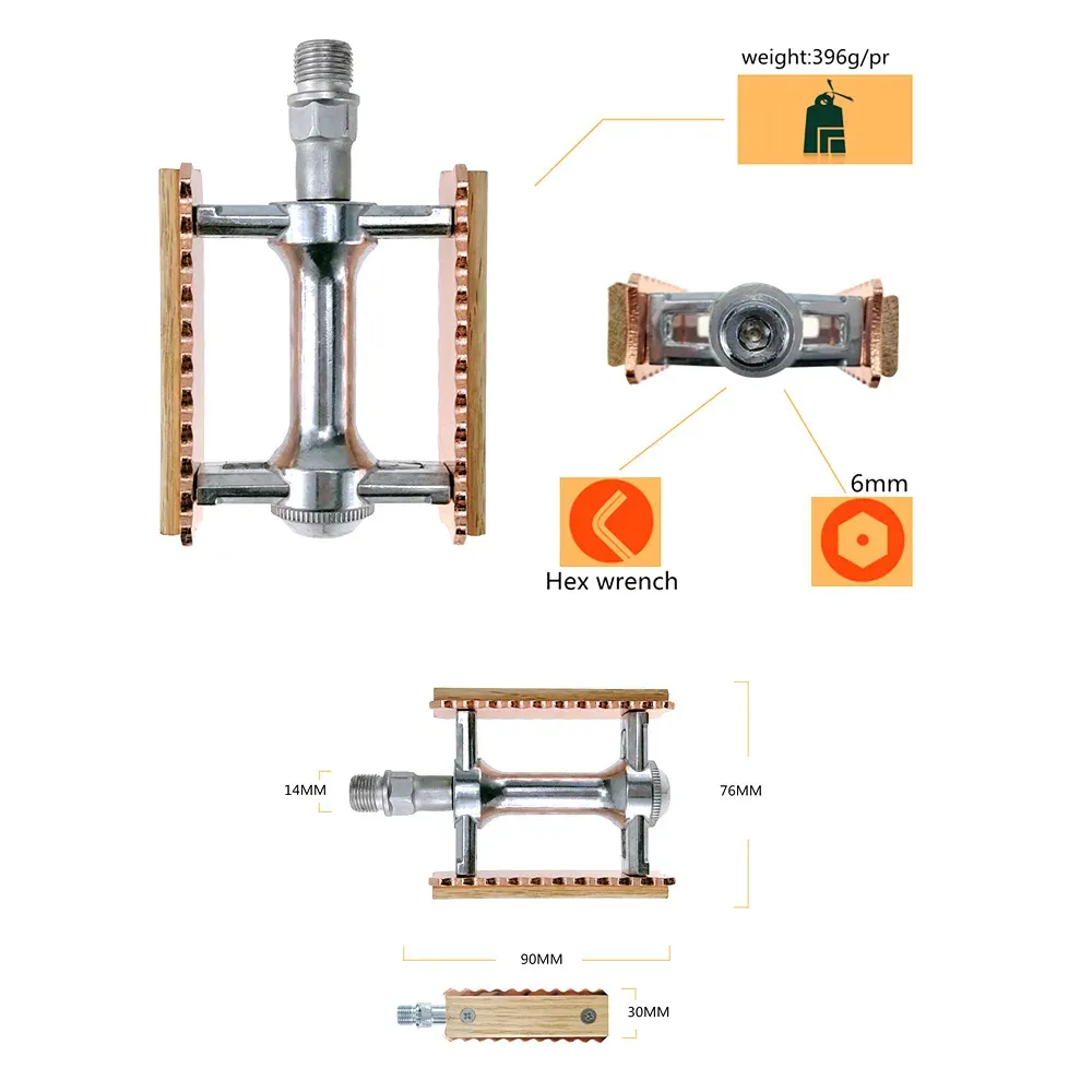 Shanmashi Retro Bicycle Pedalen Mountain Bike MTB Road Cycling Alloy Vintage Lagering BMX Ultra-Light Pedal Accessories Bike Deel