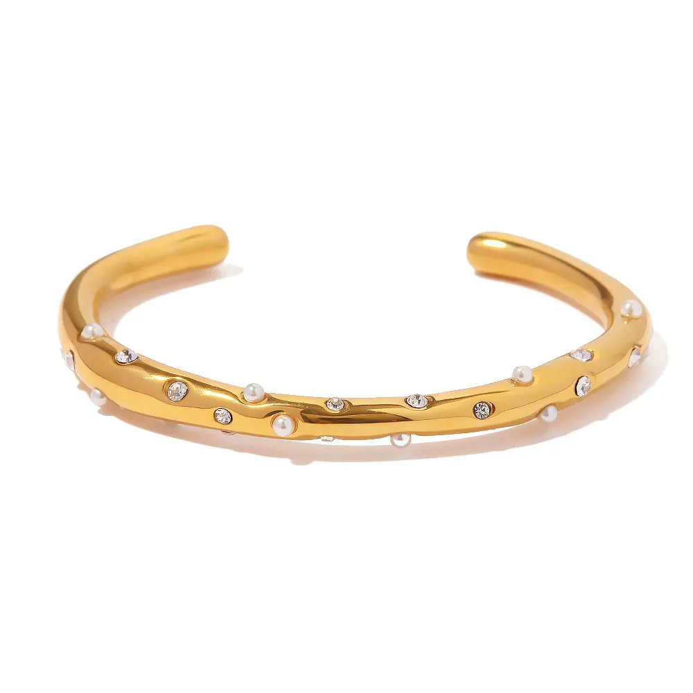 Pulseira versátil elegante de pulseira de ouro e acessório de moda feminina de zircônia
