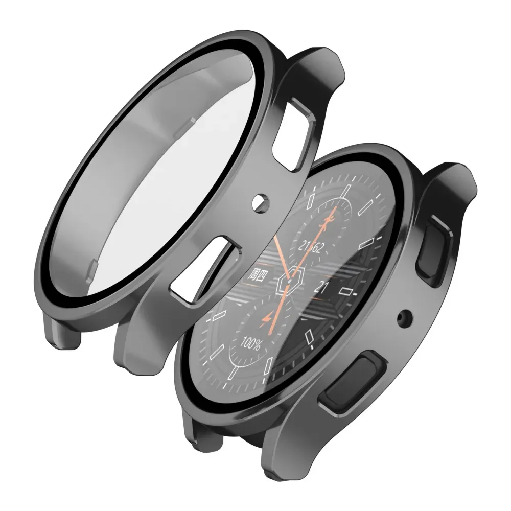 Case de vidrio para Samsung Galaxy Watch 6 5 4 40 mm 44 mm Shell Smartwatch Shell para Samsung Watch 6 Tempered Film Bumper