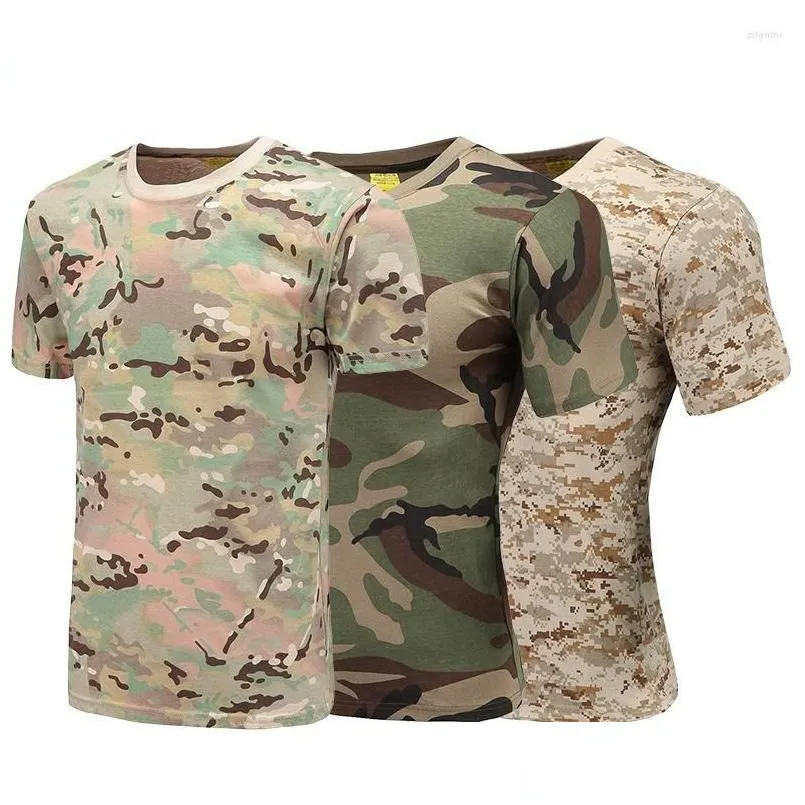 Men'S T-Shirts Mens T Shirts Camouflage Oversized Shirt Short Sleeve Tactical Clothing Vetement Homme Military T-Shirt Army Green Top Dh9Ky