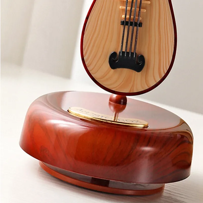 Chińskie lute muzyki klasyczne Klasyczne pudełko muzyczne obrotowe bazowe instrument miniaturowy prezent artywacyjny