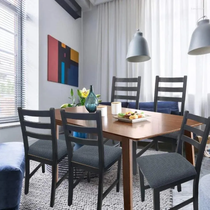 Couvertures de chaise jacquard tissu amovible couvercle de siège à manger stretch coussin housse pour les chaises de cuisine de chambre