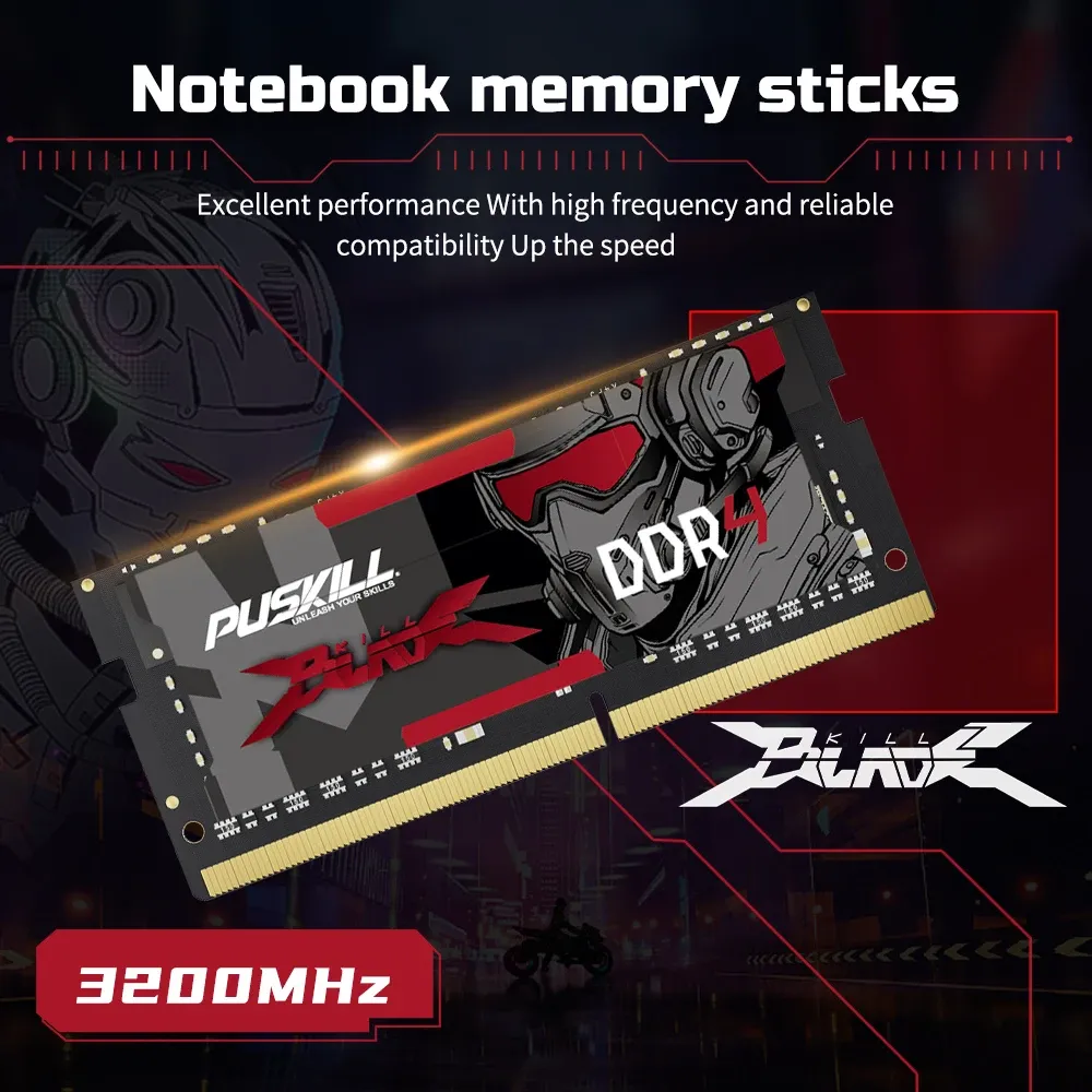 8GB (2x4GB) DDR4 Laptop RAM - 3200/2666/2400/2133 MHz, SODIMM, 1.2V
