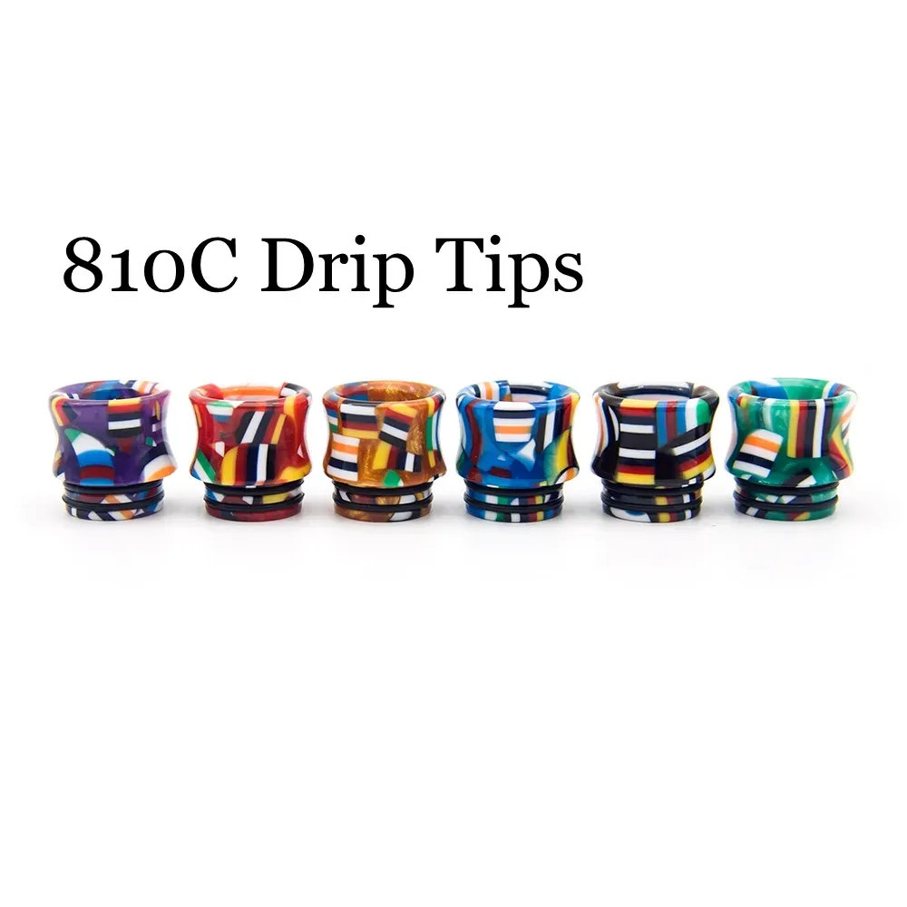 4 Styles Epoxy Resin Drip tip Wide Bore 510 810 Thread National Flag Mushroom Camo Shape Mouthpiece for Tank Atomizer New Arrival