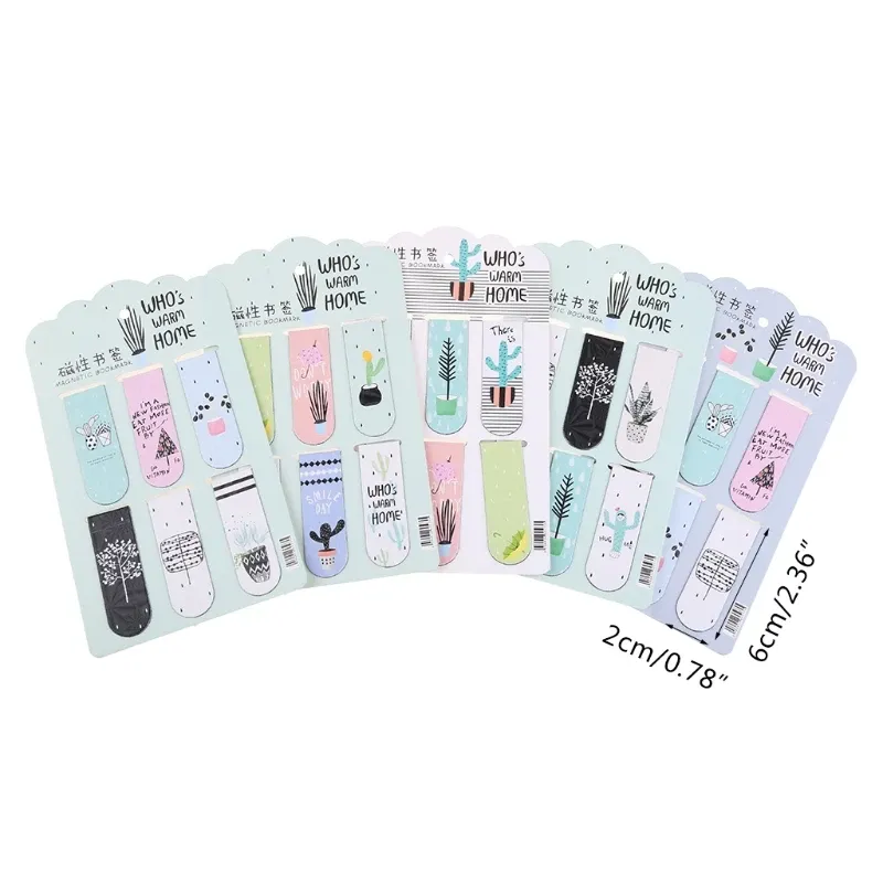 15PCS Magnet Bookmarks Cartoon Useful Chic Rewards Stationery Accessories Page M