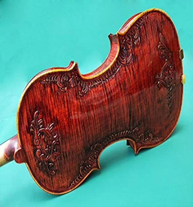 Real s hoogwaardige hand gesneden bloemen viool44 Solid Wood Red Wine Violin Beginner Student Professionele muziekinstrumenten 81368983561909