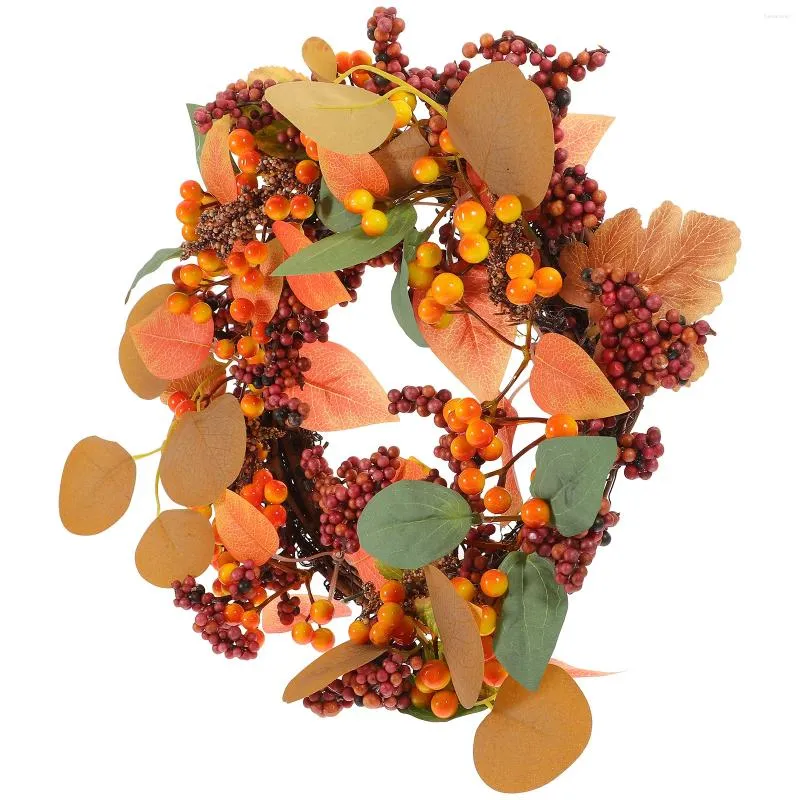 Dekorative Blumen Kranz Herbst Erntetür Trimm Festival Plastik Weihnachten Beeren Zweig gefälscht