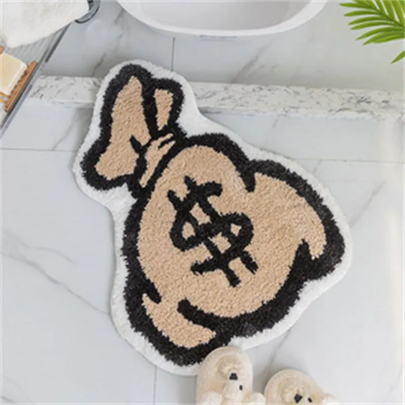 Coins Area Rug Gold Coin Tufted Area Rug - Soft Fur Carpet for Bedroom, Living Room ...