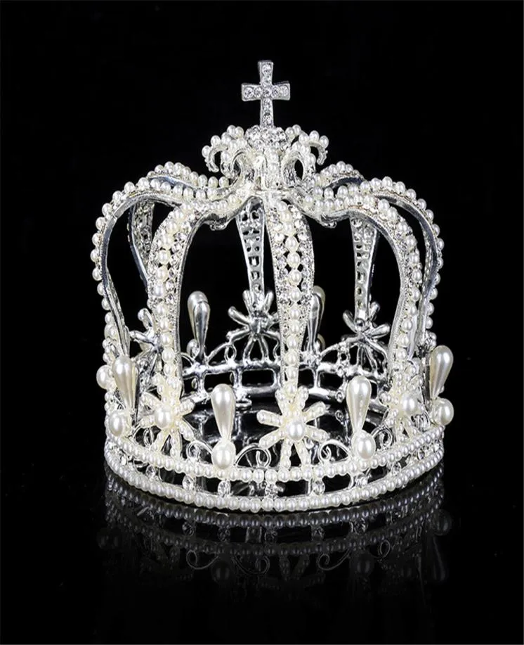 Downton Linda brilhante Crystal Bridal Queen Crown Party Pageant Silver Gold Bated Tiara Hairband Acessor de casamento barato 3856598