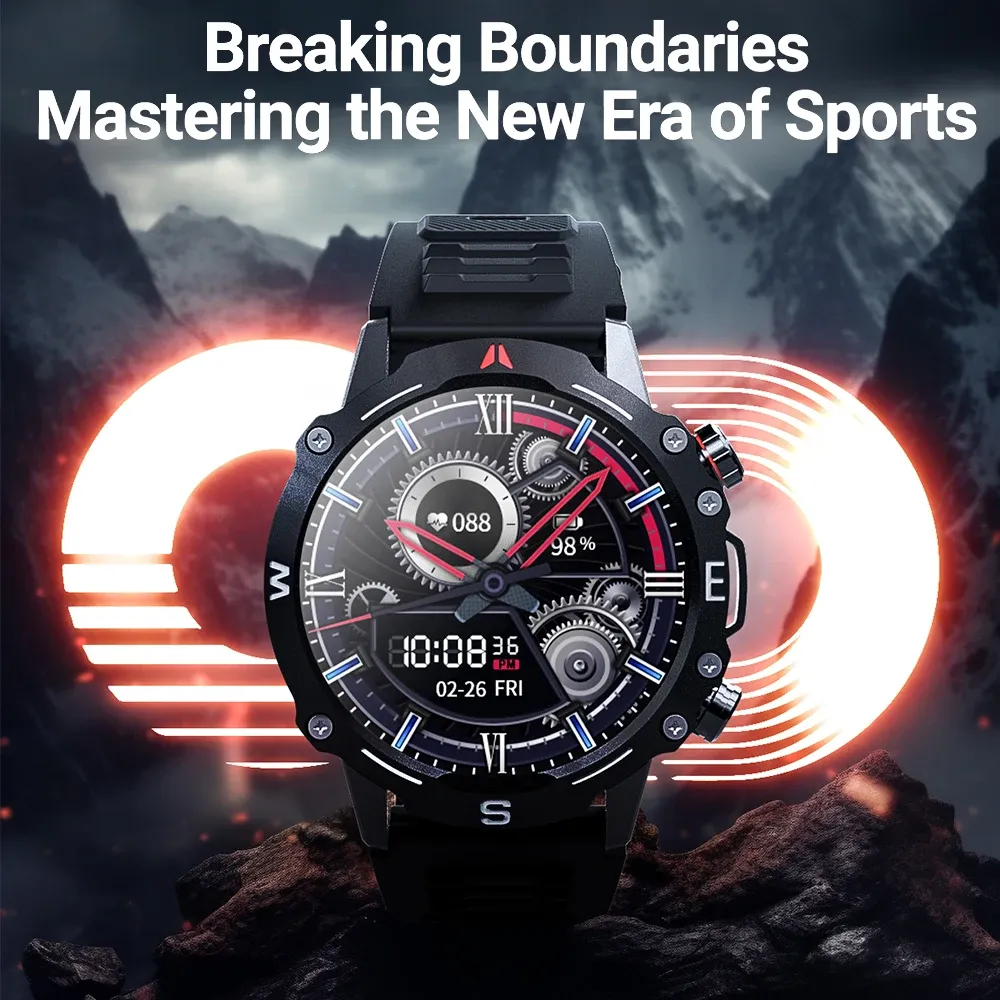 Zordai OD2 Smart Watch Men Long Standby HD HD Smartwatch ECG Blood Oxygène Surveillance NFC GPS Compass IP68 Sport Sport Watch