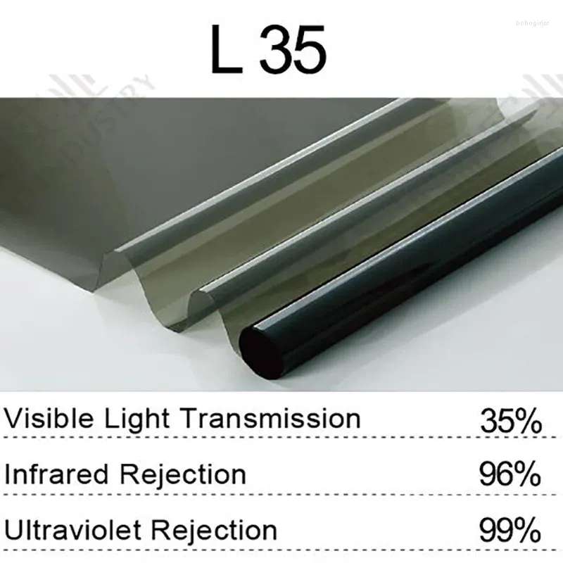 Naklejki okienne Hohofilm 152CMX50CM Sputter 35%VLT Tint Film House/Car Glass Black 99%Akcesoria samochodowe UV Redukcja ciepła