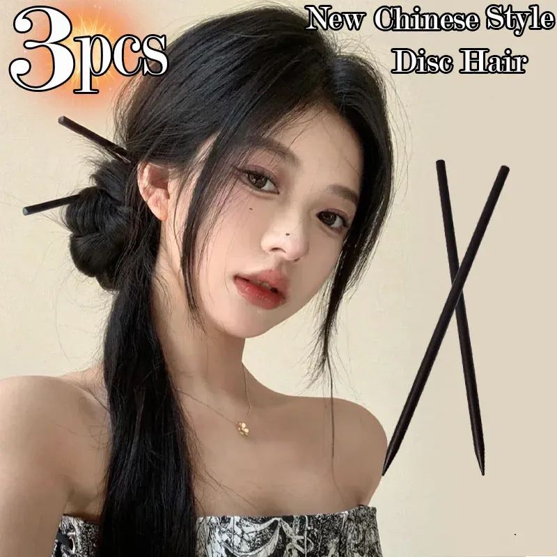 Vintage neue chinesische Scheibe Haar hohl Holz Haarstangen Rückenkopf Teller Haare Schwarze Frauen Ball Kopf Haarstangen Dty dty