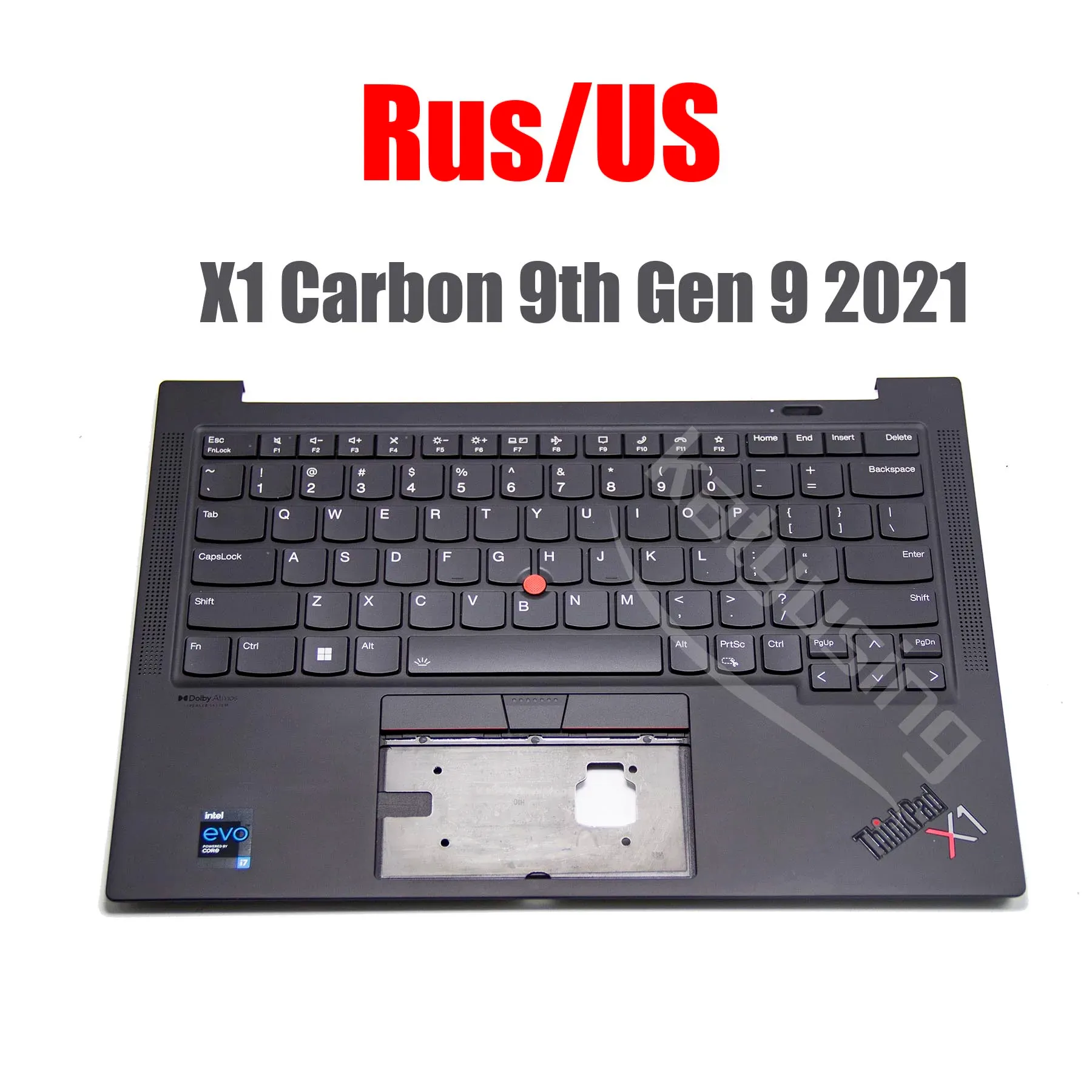 لوحات المفاتيح Rus US Keyboard لـ ThinkPad X1 Carbon 9th Gen 9 2021 SN20Z77386 مع الإضاءة الخلفية