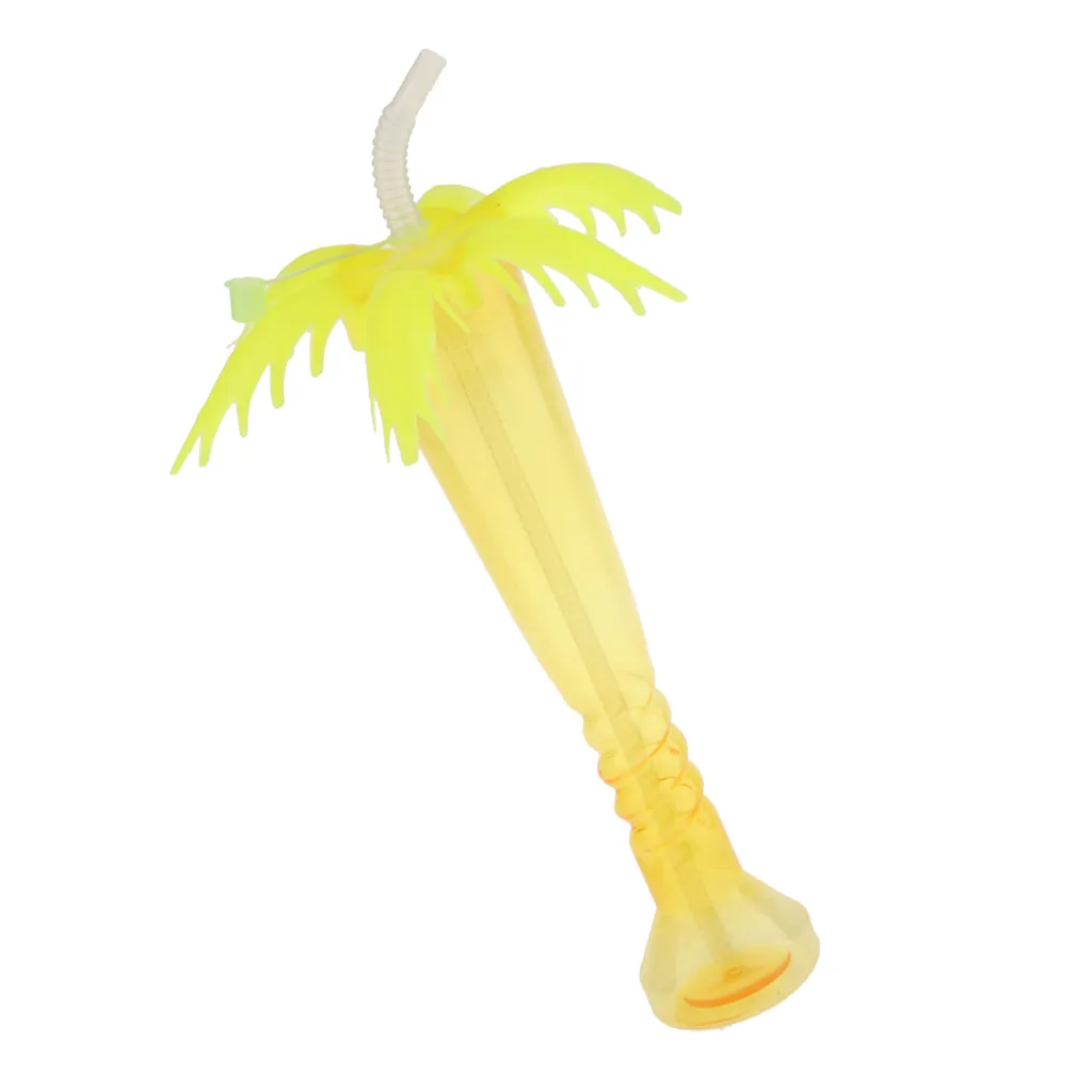  1PC Tropical Coconut Palm Tree Luau Yard Cup Hawaiian Summer Beach Wedding Birthday Party Drinks Juice Plastic Coconut Tree Cup