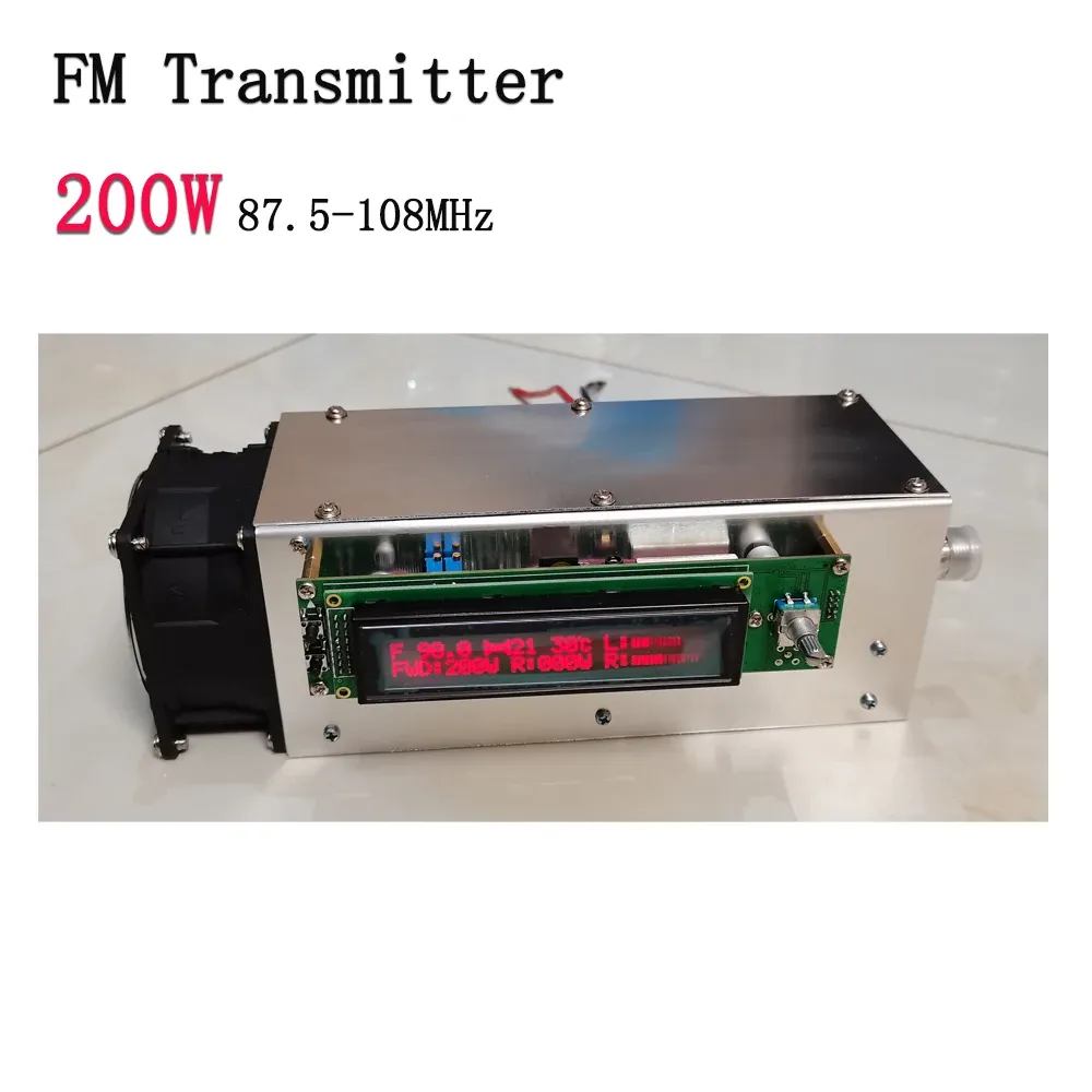 Radyo Ayarlanabilir 0200W RF Verici 87.5MHZ108MHz FM Stereo Verici Radyo İstasyonu Jambon SWR Tam Koruma Tasarım