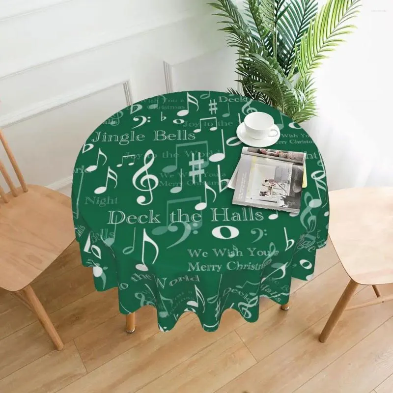 Tafelkleed tafelkleed muzieknotities ronde symbolen afdrukken kawaii cover tafelkleden thuis picknick evenementen feestdecoratie