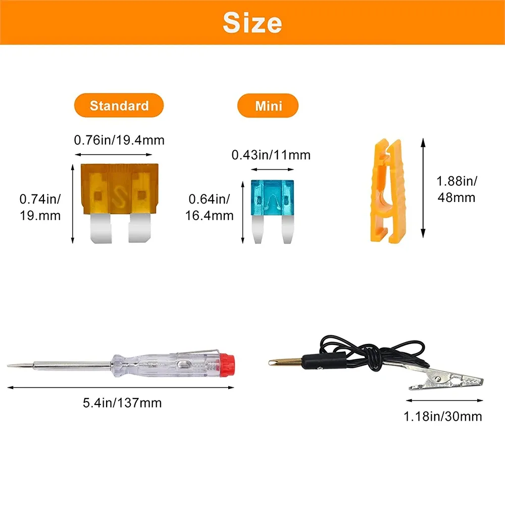 Auto Fuse Assortment Kit With Tester, Puller, Blade Type Replacement