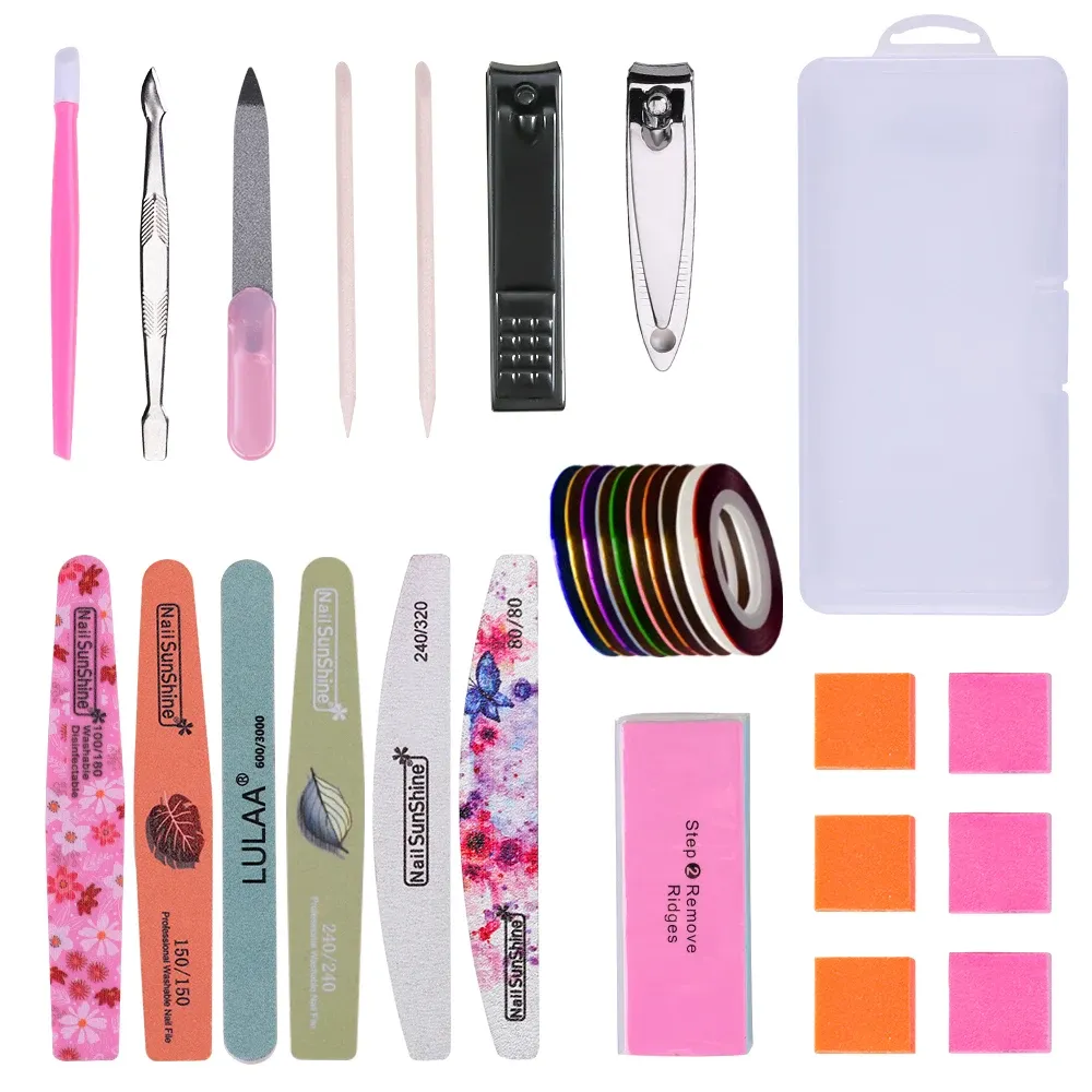 Kits CNHIDS Professional Nail Sets Kits Manicure Tools Polishing Nail File Block Dead Skin Sander Manicure Nursing Accessories