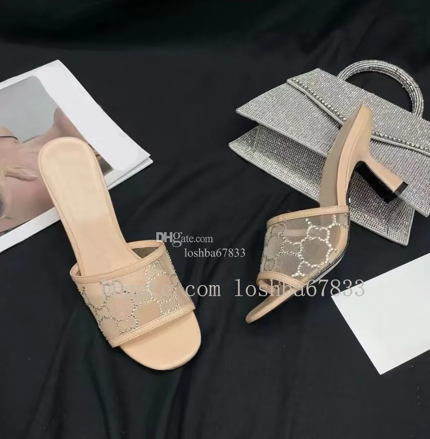 Botthide de cuero actualizado con tecnología de diamante caliente para zapatillas anti -got de diseño con zapatillas de boda en la playa interior de color de malla de malla de color de malla de color de malla de color de malla.