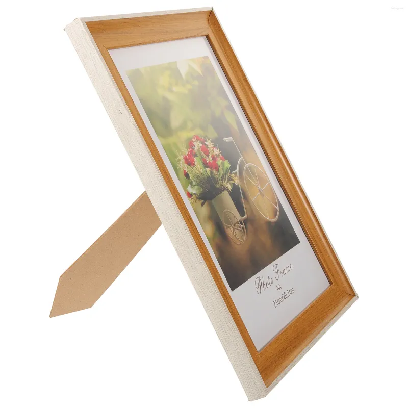 Frames Wooden Po Frame Simple Home Picture Chic Holder Hanging Dried Flower Display Show Rack Desktop Container Creative