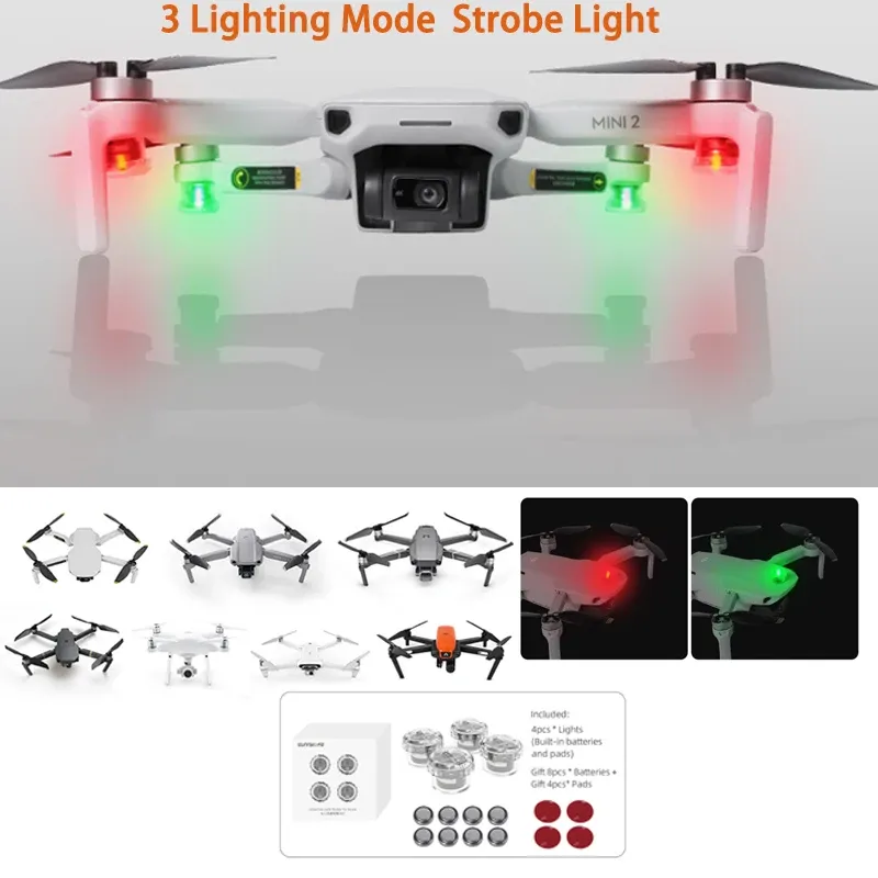 Drones Drone Flash Strobe Lamp Lamp Night Light Light для DJI Mavic Air 2 Mavic Mini 2 SE Phantom 4 FIMI X8 SE AIR 2S аксессуары дронов