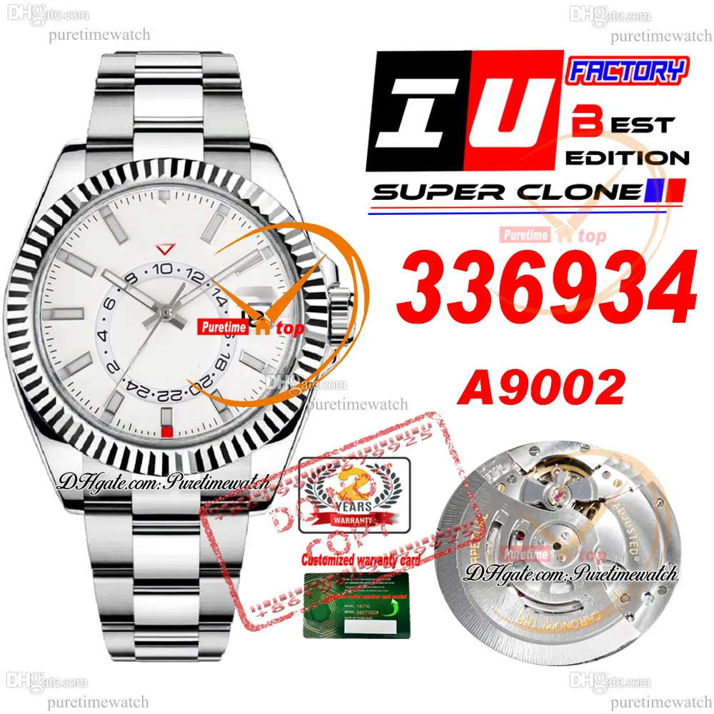 Sky Dweller 336934 A9002 Automatische heren Watch IUF 42 mm Witte Dial 904L Oystesteel Bracelet Super Edition met SMAE Seriële kaart Horloges Puretime Reloj Ptrx