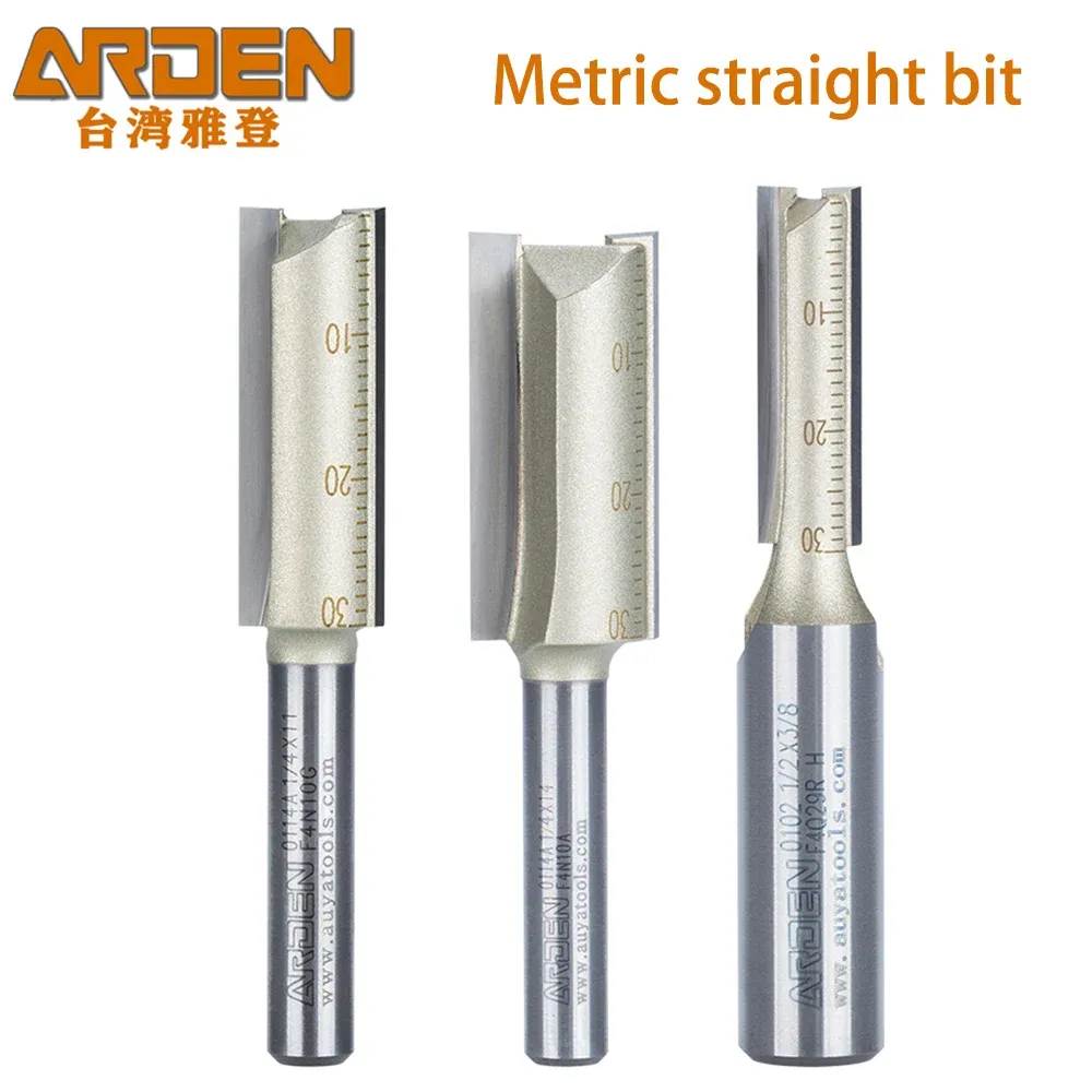 Arden Metric 1/4 1/2 cala Shank Prosty routerze 2 fletu 3-25 mm średnica cięcia węglika