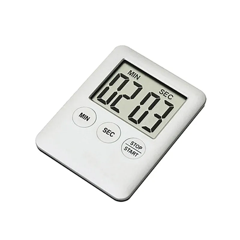 Super fino LCD Screen Digital Timer de cozinha quadrada Contestar contagem de contagem regressiva Sono Stopwatch Stopwatch Temporizador Relógio